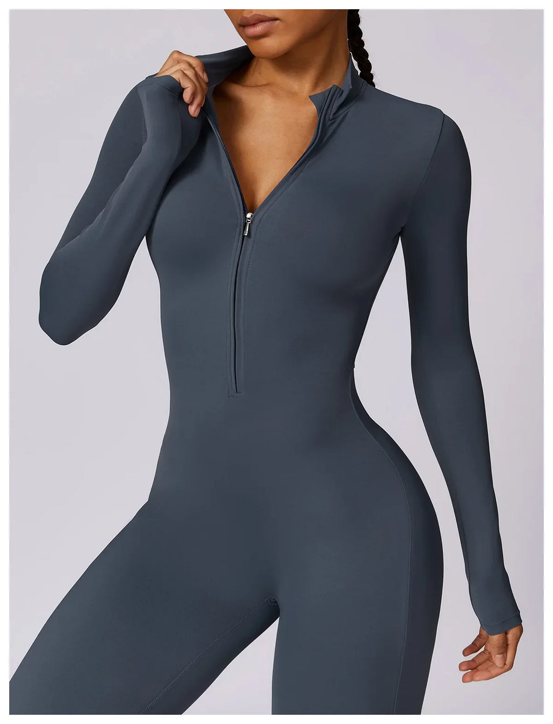 Long Sleeved Zipper Training Jumpsuit