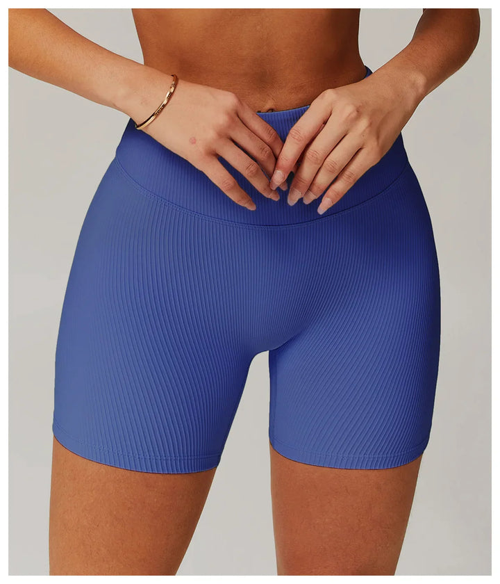 Ribbed High Waist Scrunch Butt Yoga Shorts