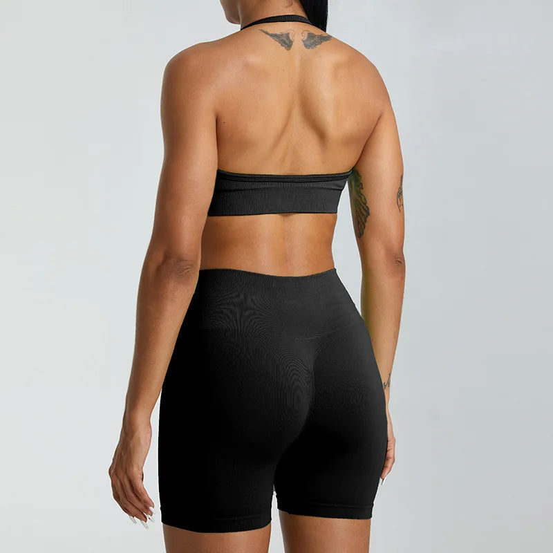 Hanging Neck Seamless Sports Bra