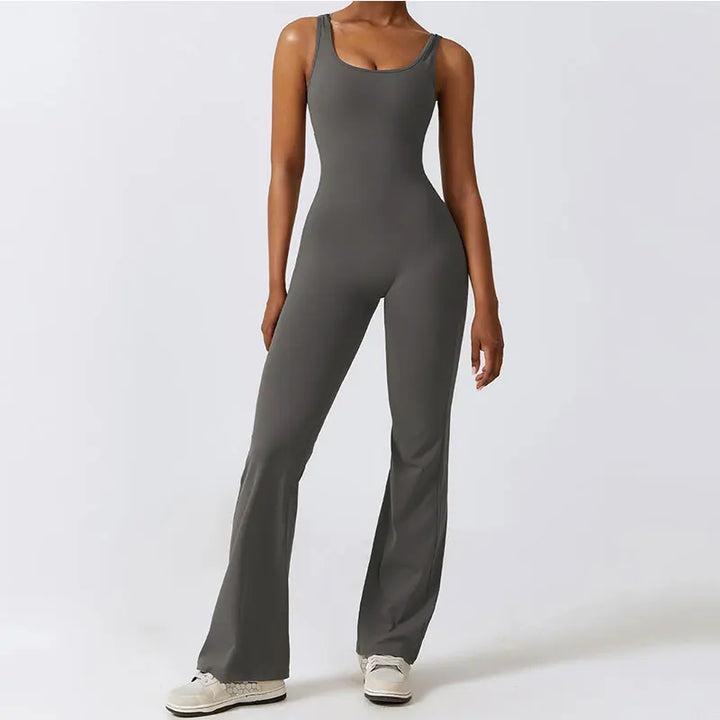 One-Piece Stretch V Back Jumpsuit