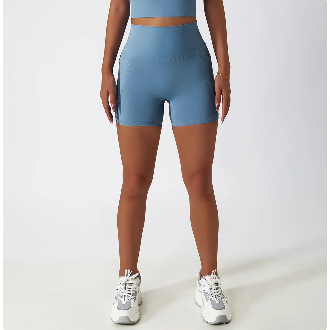 Butt Lift Elastic Yoga Shorts with High Waist