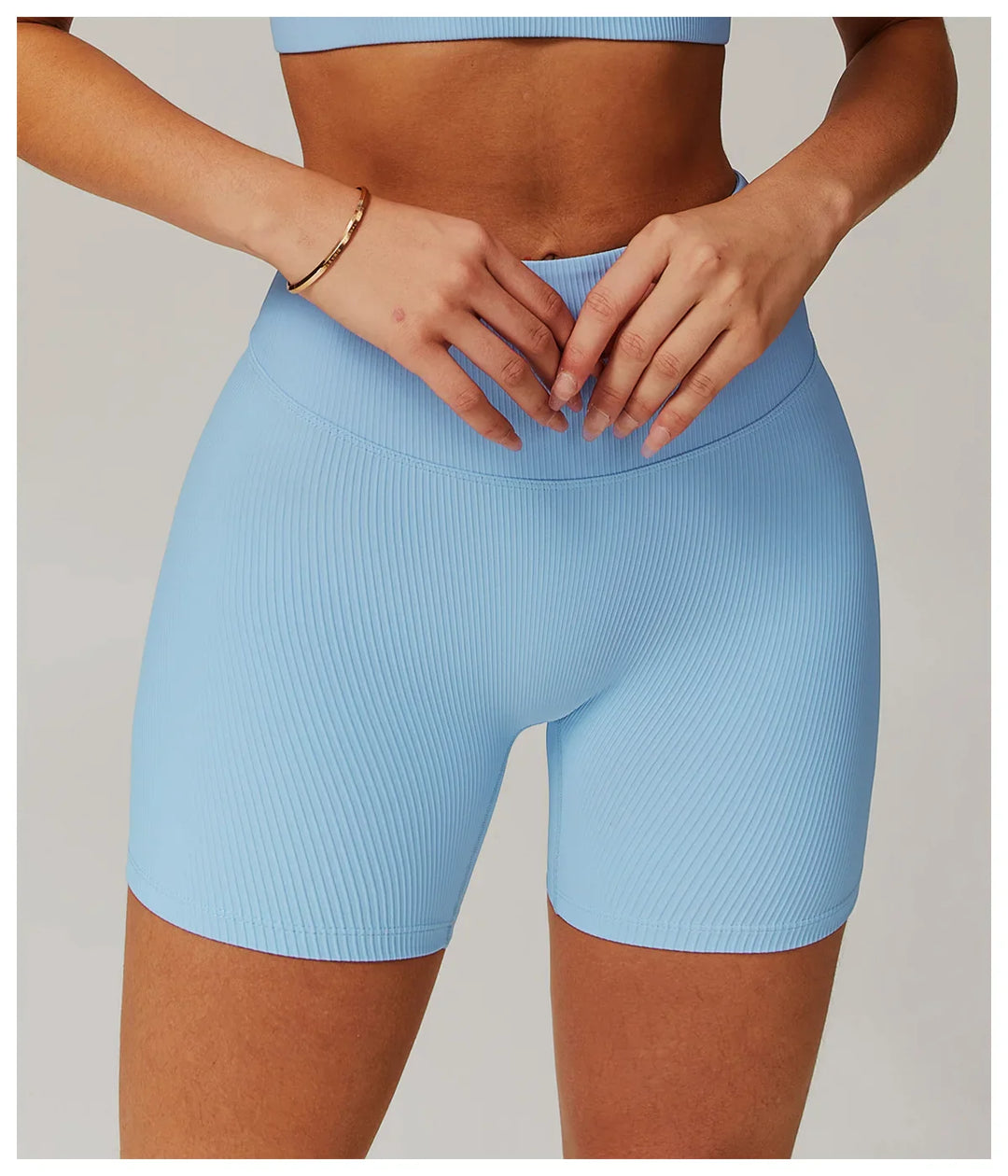 Ribbed High Waist Scrunch Butt Yoga Shorts