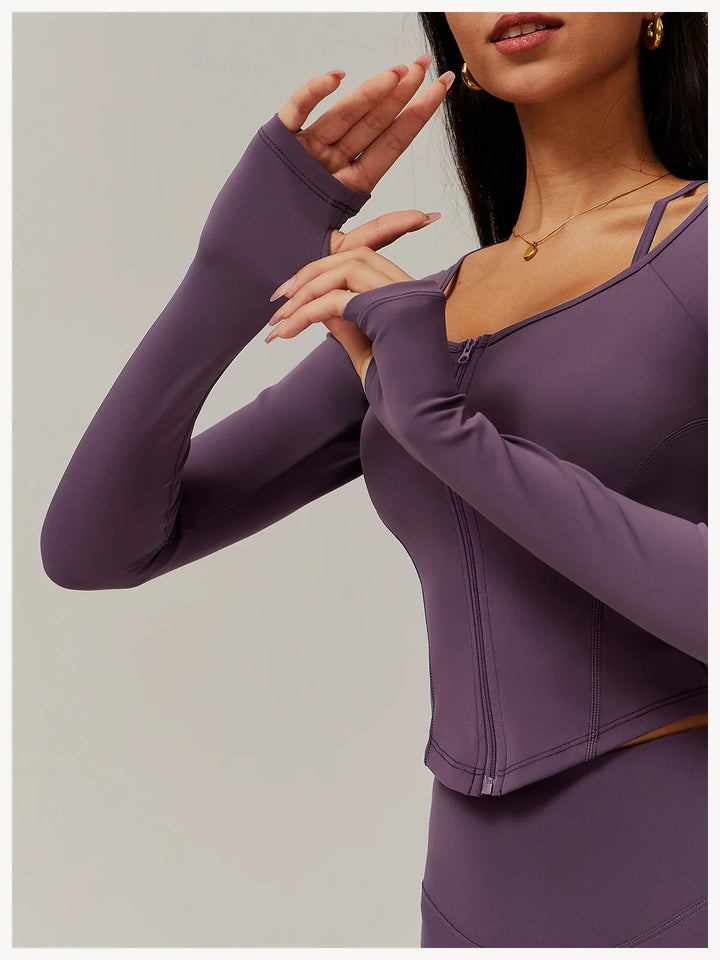 Athletic Slim Thumb Hole Yoga Long Sleeve T-Shirt