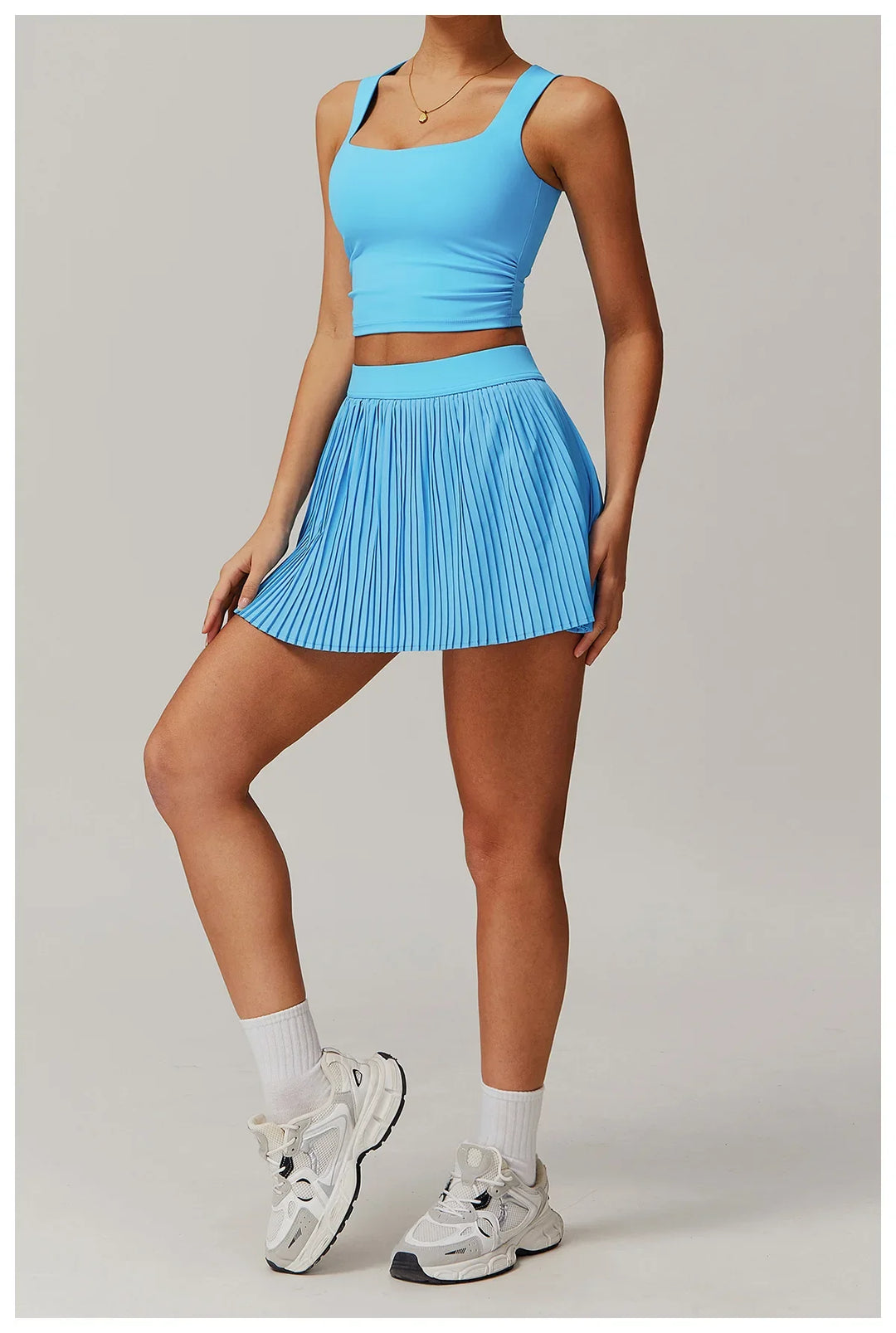 High Waist Women Pleated  Pocketed Tennis Short Skirts