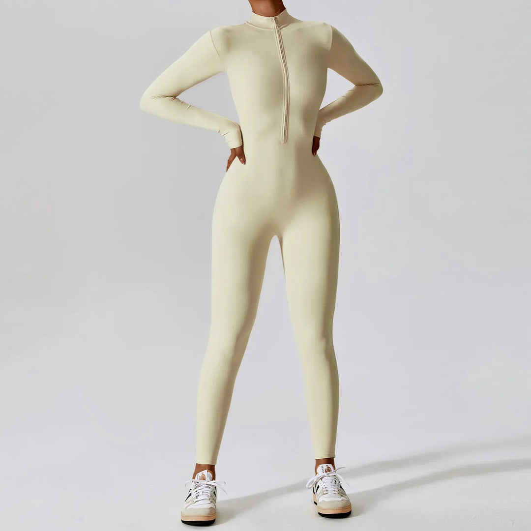 Long Sleeved Zipper Training Jumpsuit