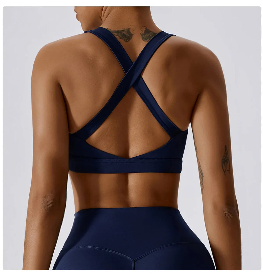 High Intensity Cross Strap Shockproof Sports Bra