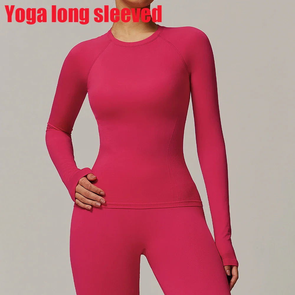 Fitness Seamless Yoga  Long Sleeve T-Shirts