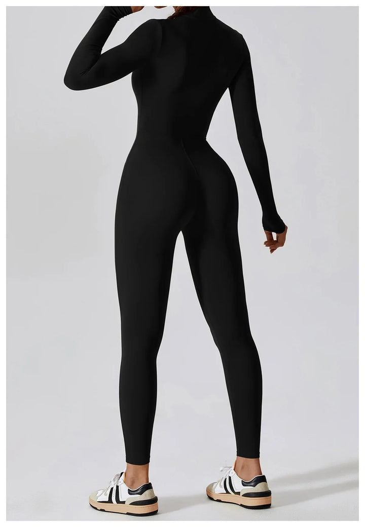 Long Sleeved Zipper Training Jumpsuit