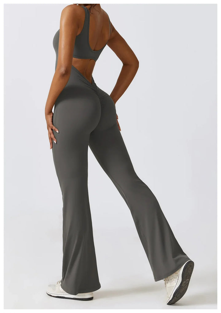 One-Piece Stretch V Back Jumpsuit