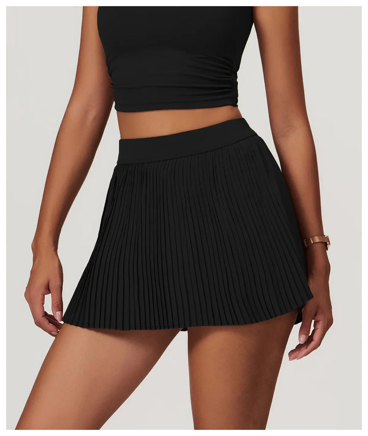 High Waist Women Pleated  Pocketed Tennis Short Skirts