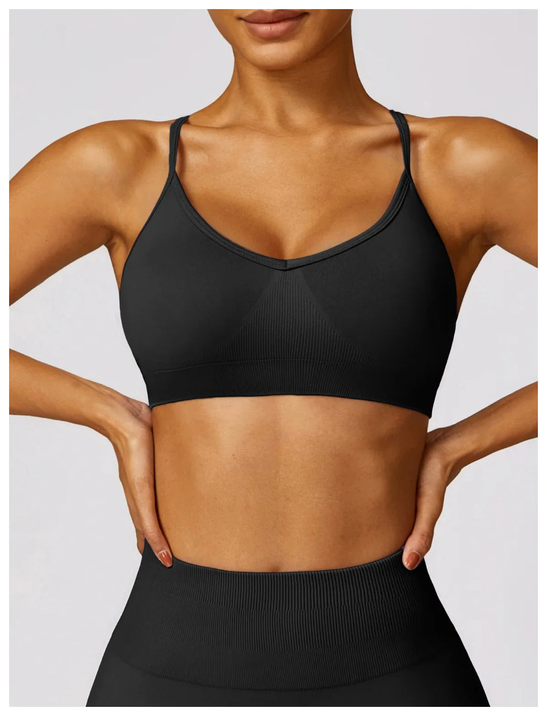 Cross Strap Push Up Seamless Sport Bra