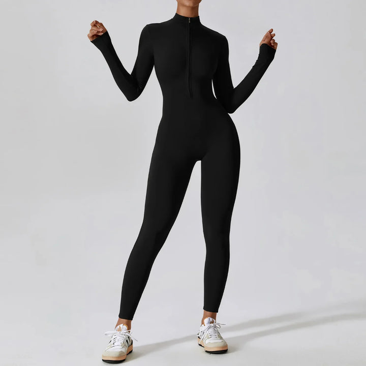 Long Sleeved Zipper Training Jumpsuit