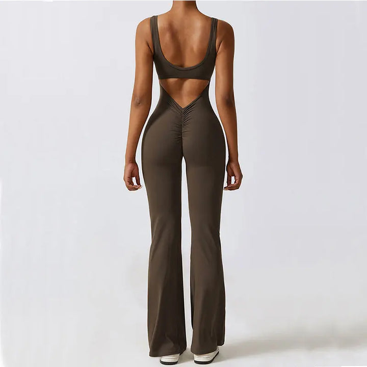 One-Piece Stretch V Back Jumpsuit