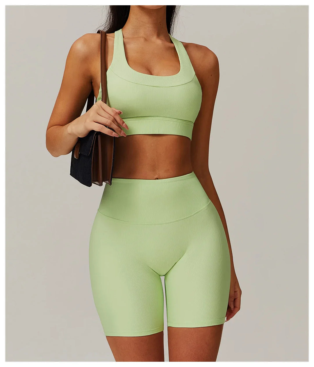 Ribbed High Waist Scrunch Butt Yoga Shorts