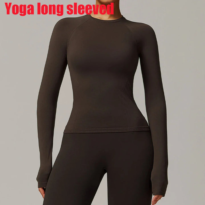 Fitness Seamless Yoga  Long Sleeve T-Shirts