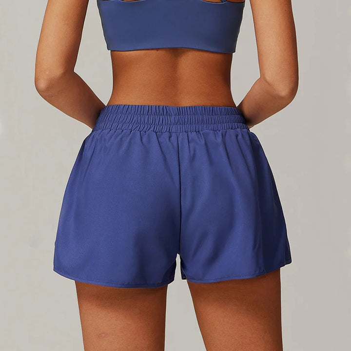 Elastic Sports Shorts With Pockets