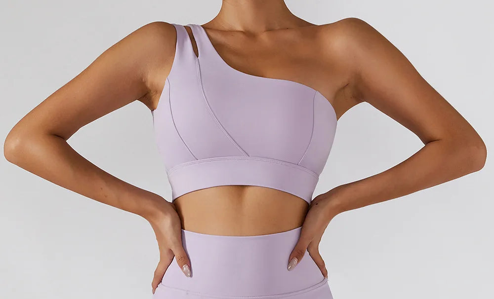 High Stretch Comfy One-Shoulder Sports Bra