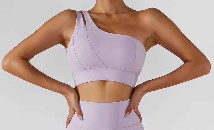 High Stretch Comfy One-Shoulder Sports Bra