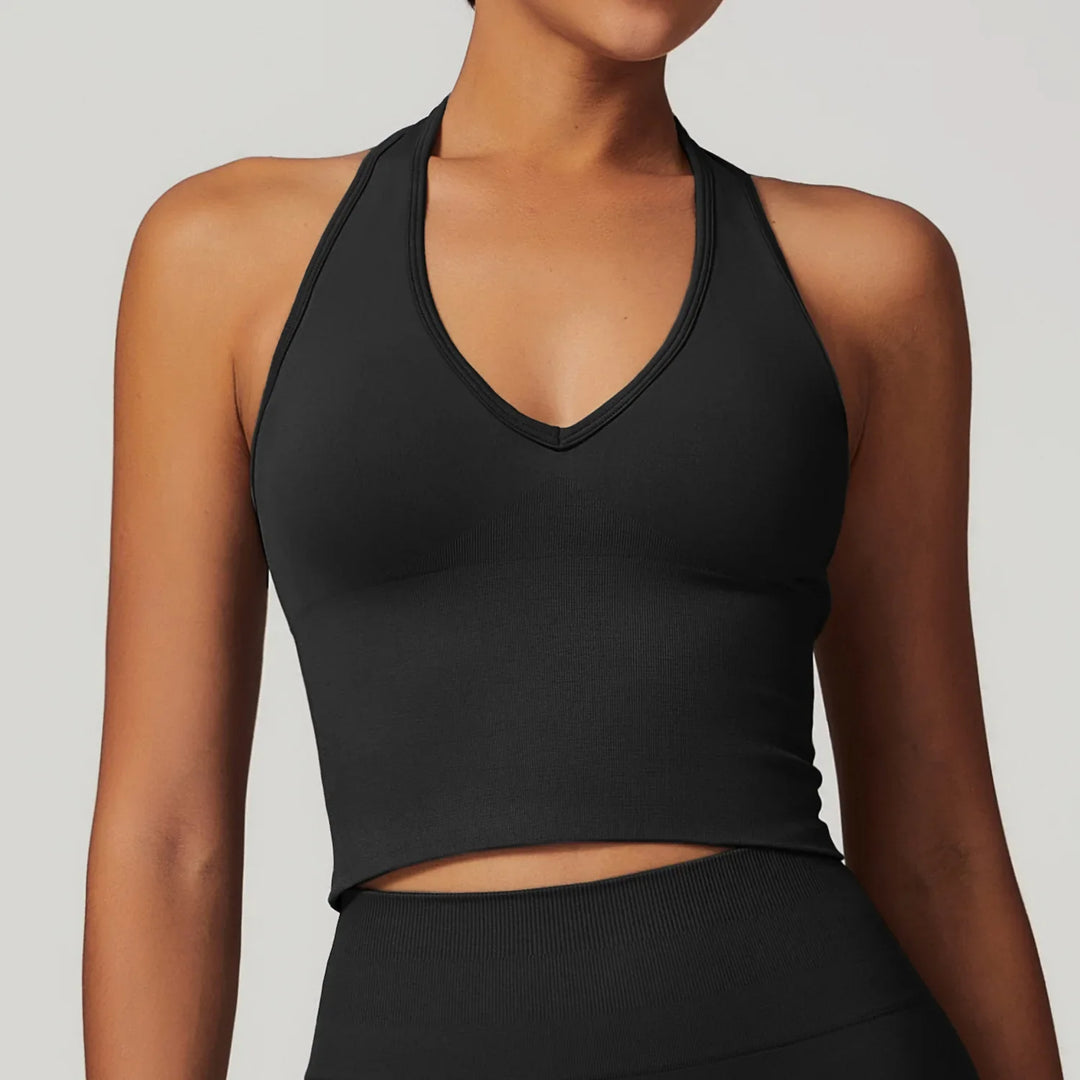 Seamless Hanging Neck Sports Bra