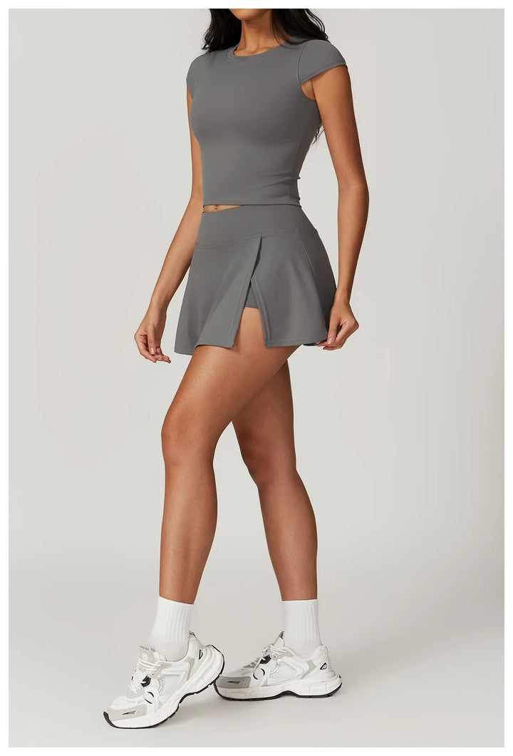 High Waist Sexy Side Split Yoga Shorts and Skirts