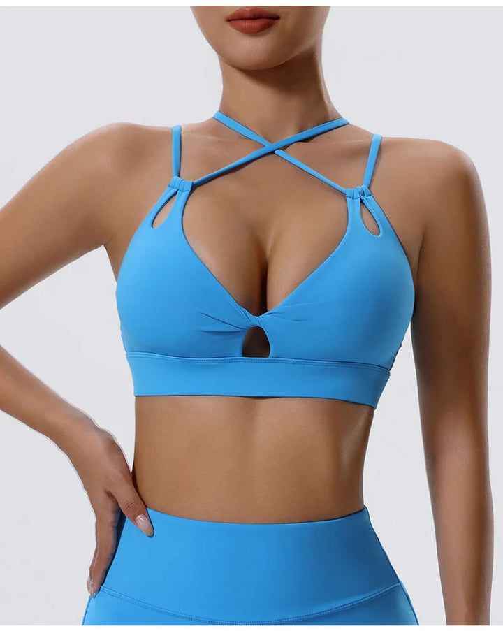 Push Up Cross Strap Sport Bra