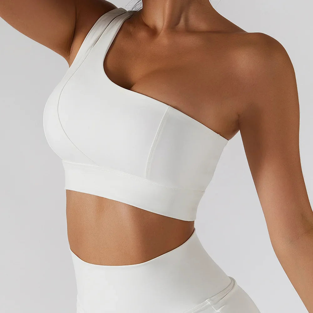 High Stretch Comfy One-Shoulder Sports Bra