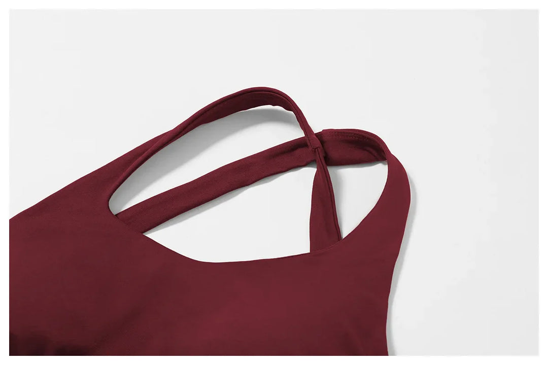 Seamless Push Up One Shoulder Shockproof Sports Bra