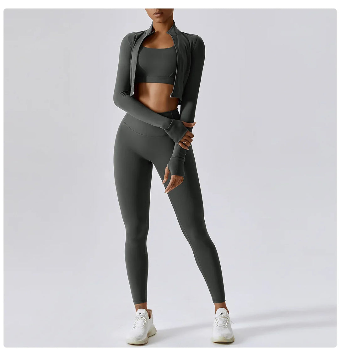 Zipper Yoga Sportswear Set for Women