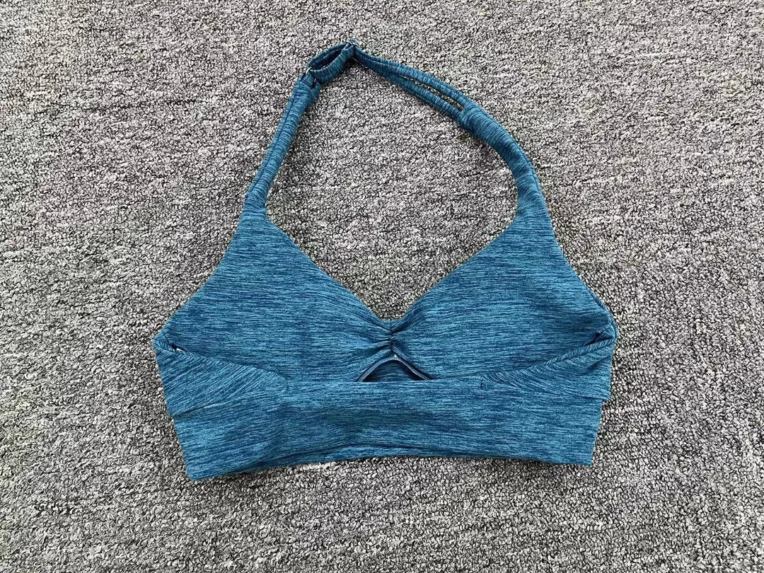 Tie dyed Pushup Backless Tight Halter Sports Bra