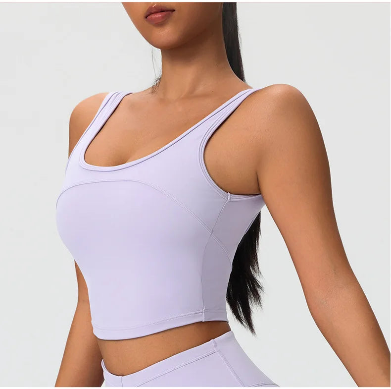 Workout Push Up Crop Elastic Padded Sports Bra