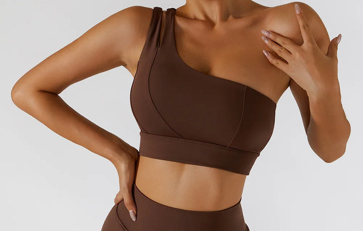 High Stretch Comfy One-Shoulder Sports Bra