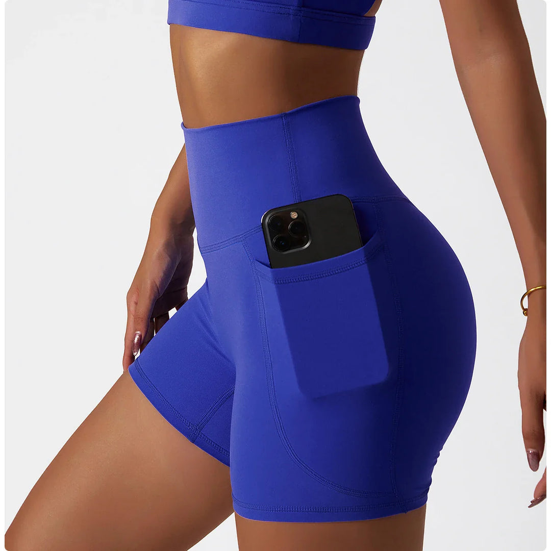 Butt Lift Elastic Yoga Shorts with High Waist