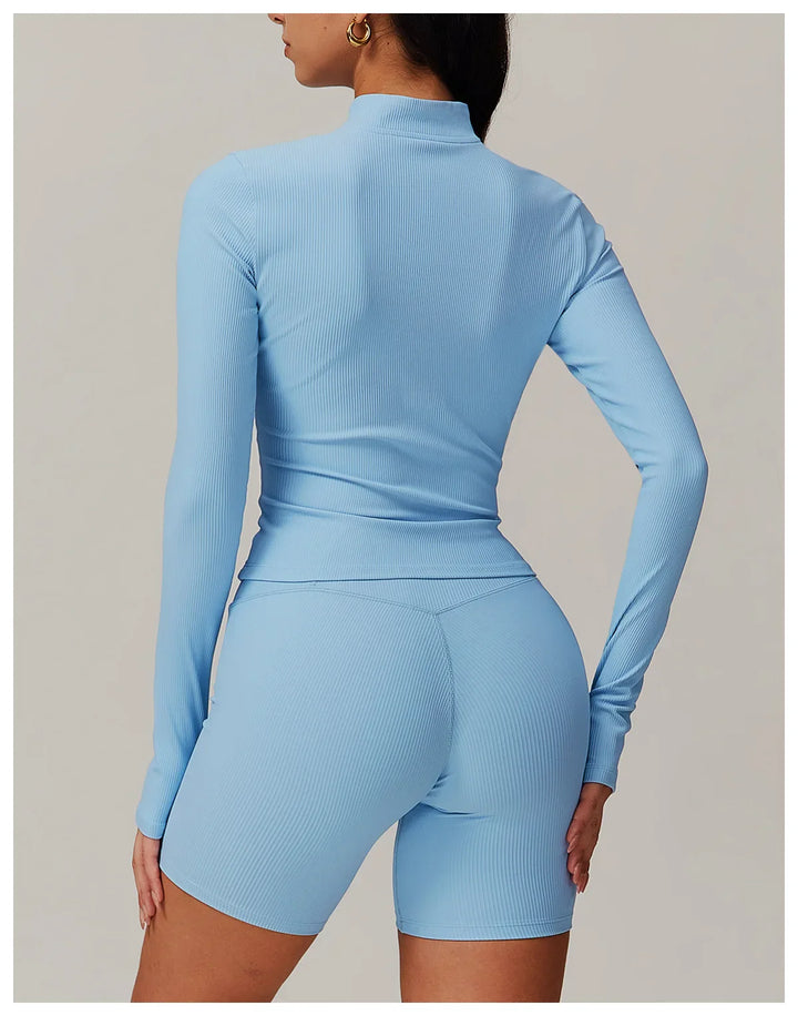 Long Sleeve Tight Yoga Half Zipper Jacket