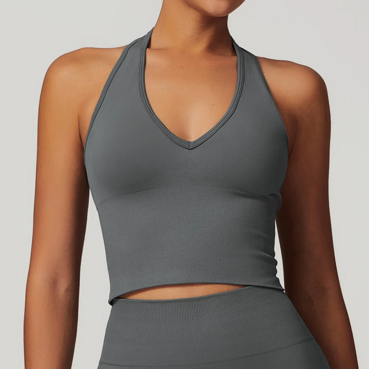 Seamless Hanging Neck Sports Bra