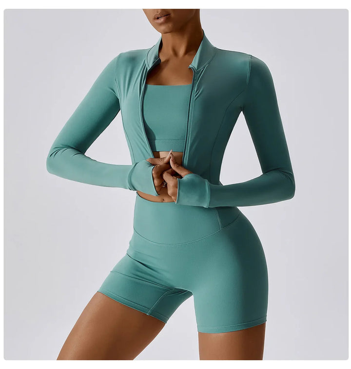 Zipper Yoga Sportswear Set for Women