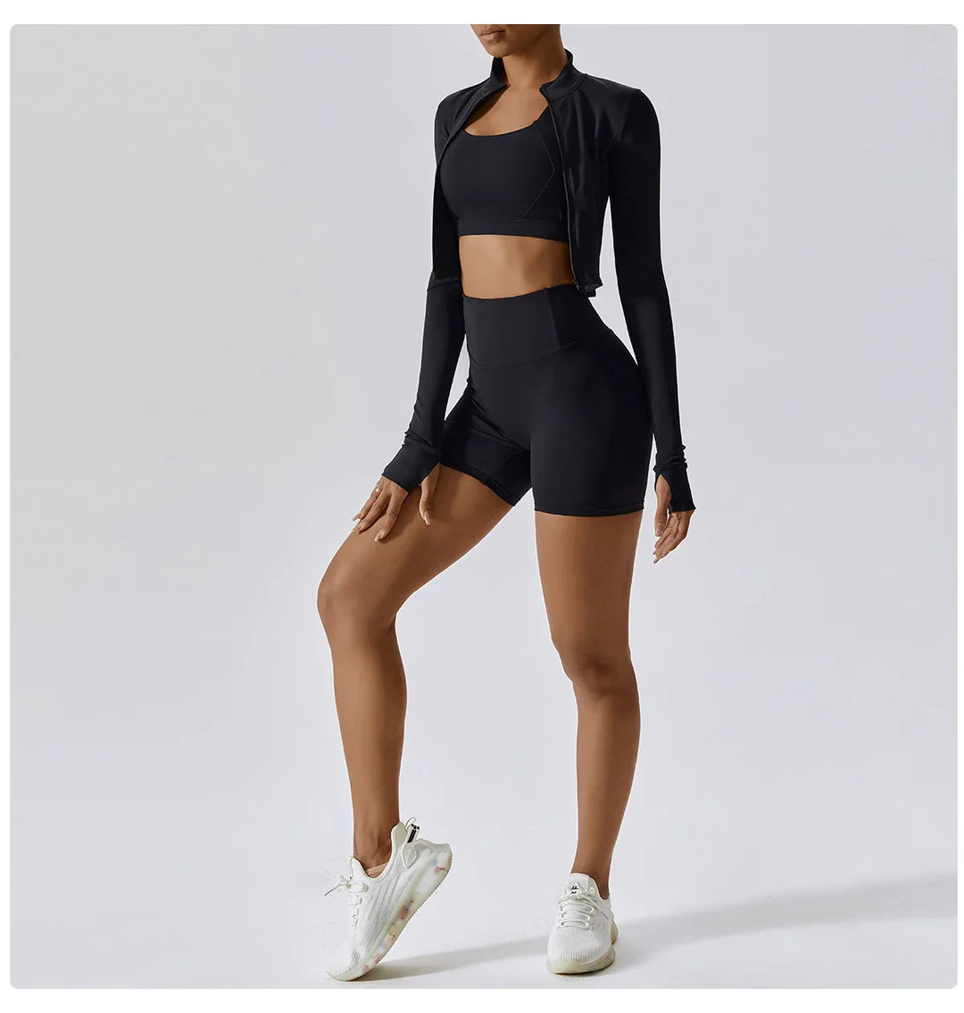 Zipper Yoga Sportswear Set for Women