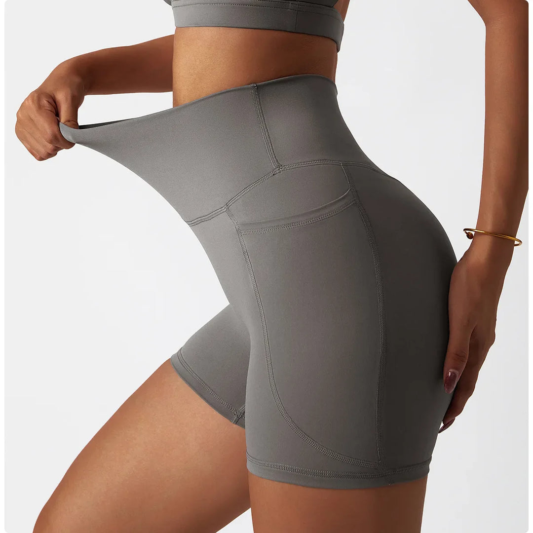 Butt Lift Elastic Yoga Shorts with High Waist