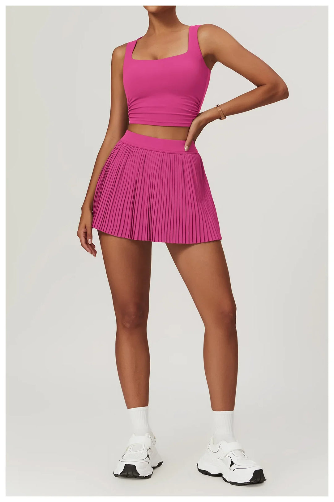 High Waist Women Pleated  Pocketed Tennis Short Skirts