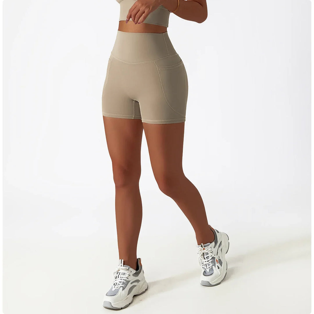 Butt Lift Elastic Yoga Shorts with High Waist