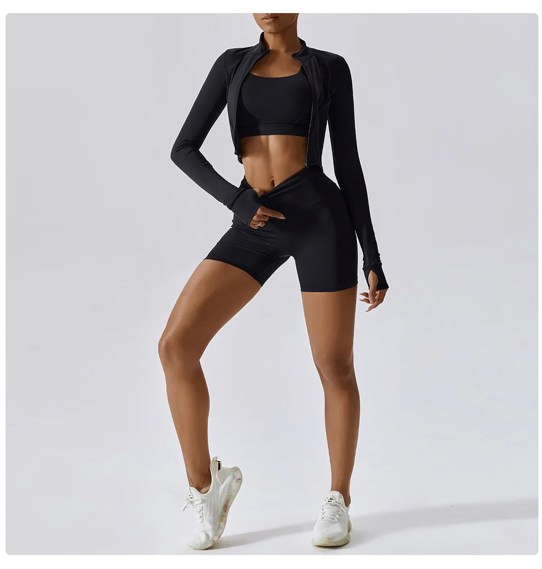 Zipper Yoga Sportswear Set for Women