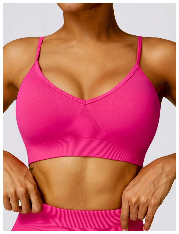 Cross Strap Push Up Seamless Sport Bra