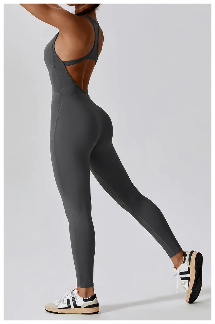 Sleeveles V Back Yoga Jumpsuit