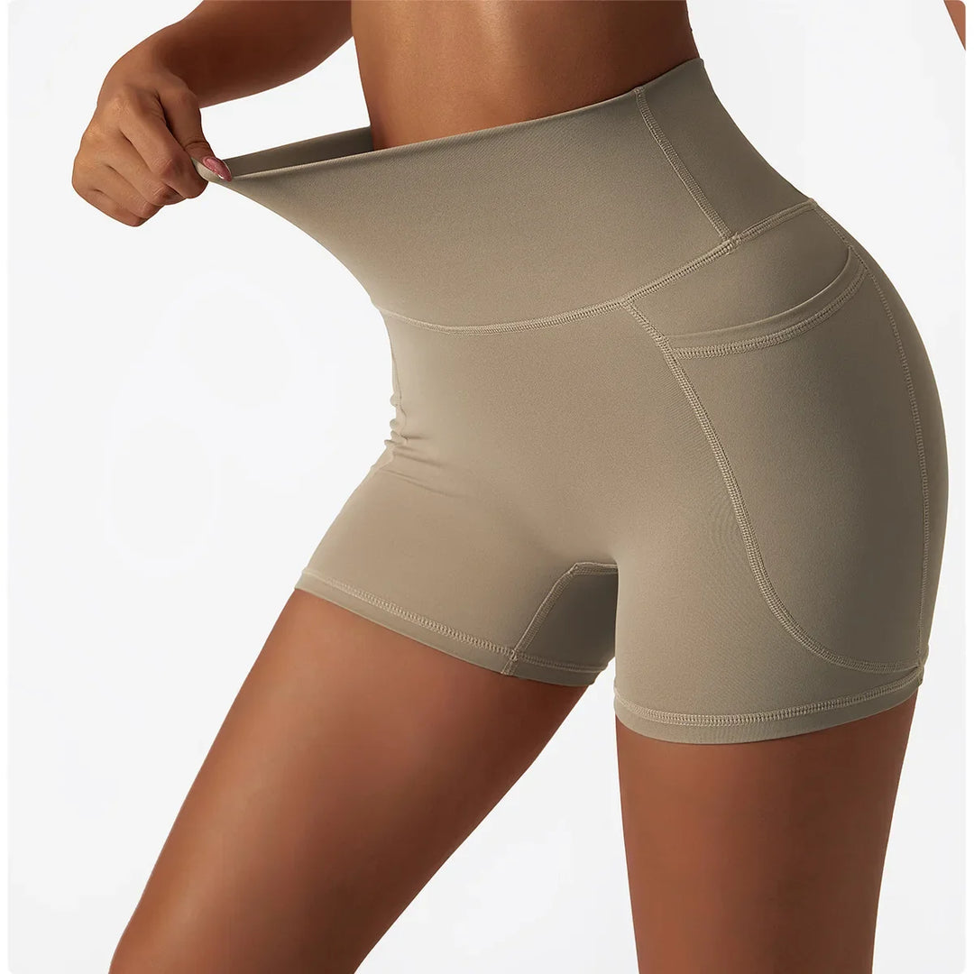 Butt Lift Elastic Yoga Shorts with High Waist