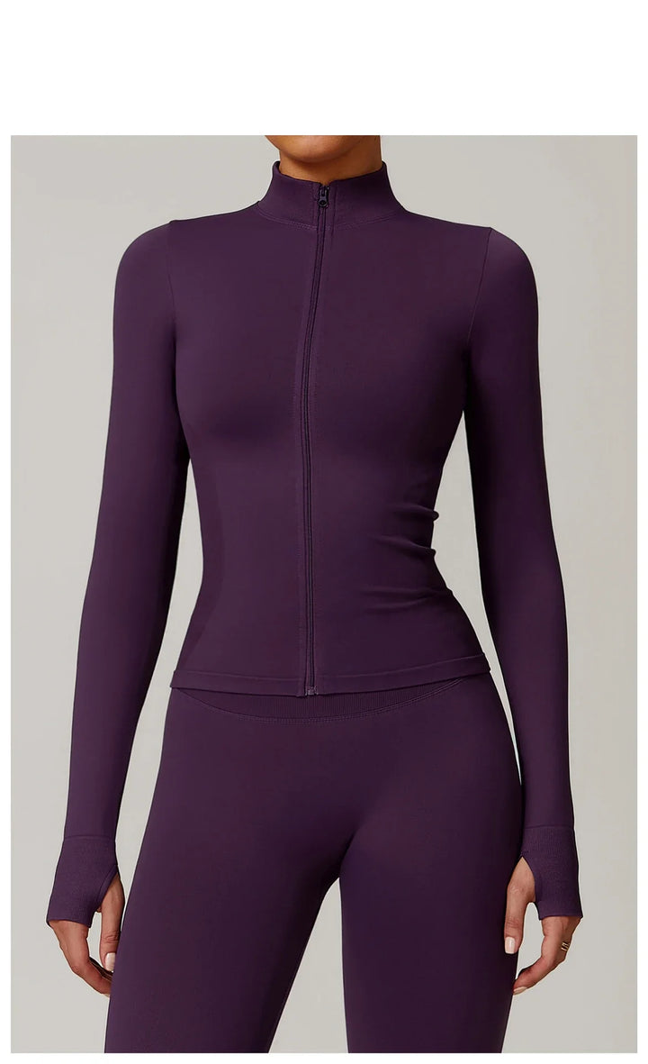 New Seamless Yoga Slimming Zipper Jacket Slimming Zipper