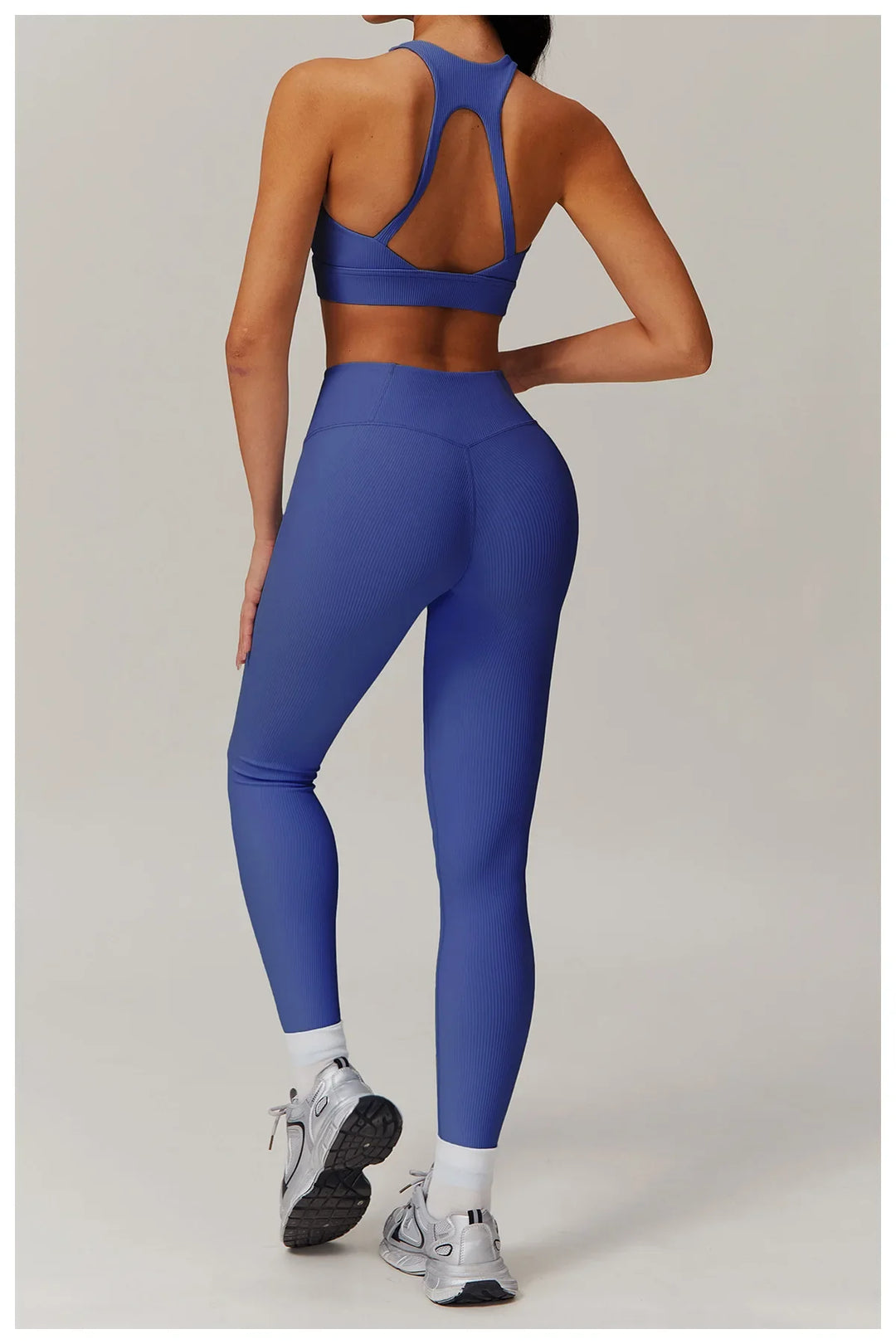 Ribbed Two Piece Gym Tracksuits Set