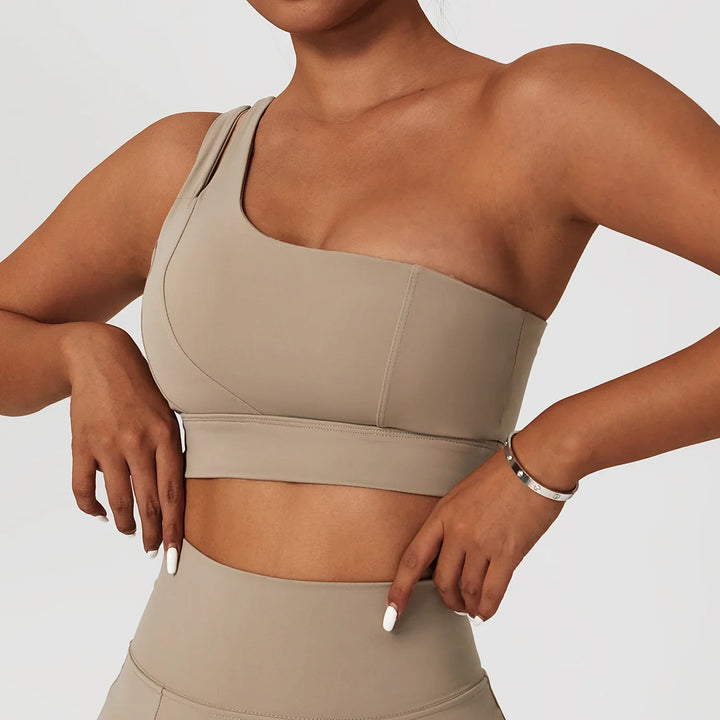 High Stretch Comfy One-Shoulder Sports Bra