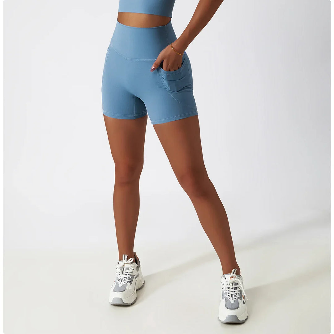 Butt Lift Elastic Yoga Shorts with High Waist