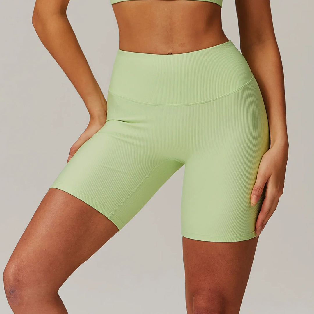 Ribbed High Waist Scrunch Butt Yoga Shorts