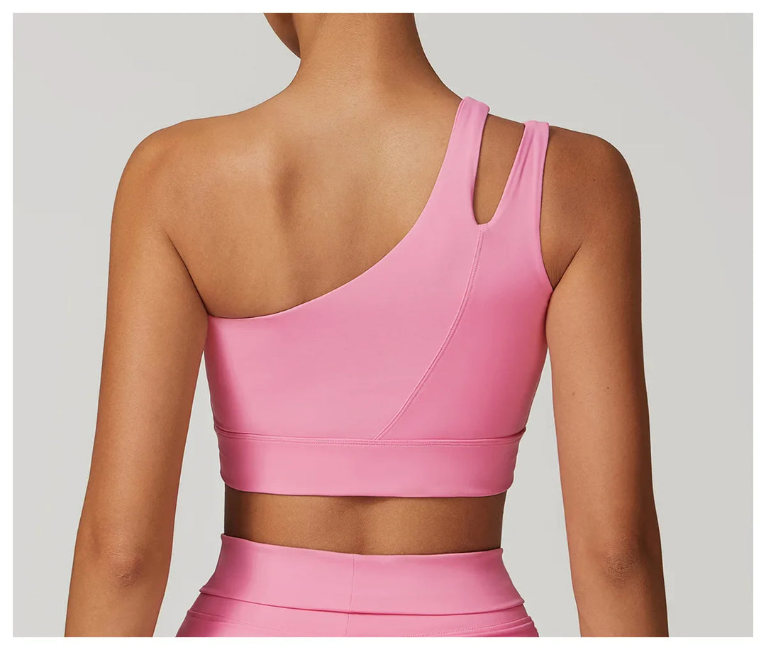 High Stretch Comfy One-Shoulder Sports Bra