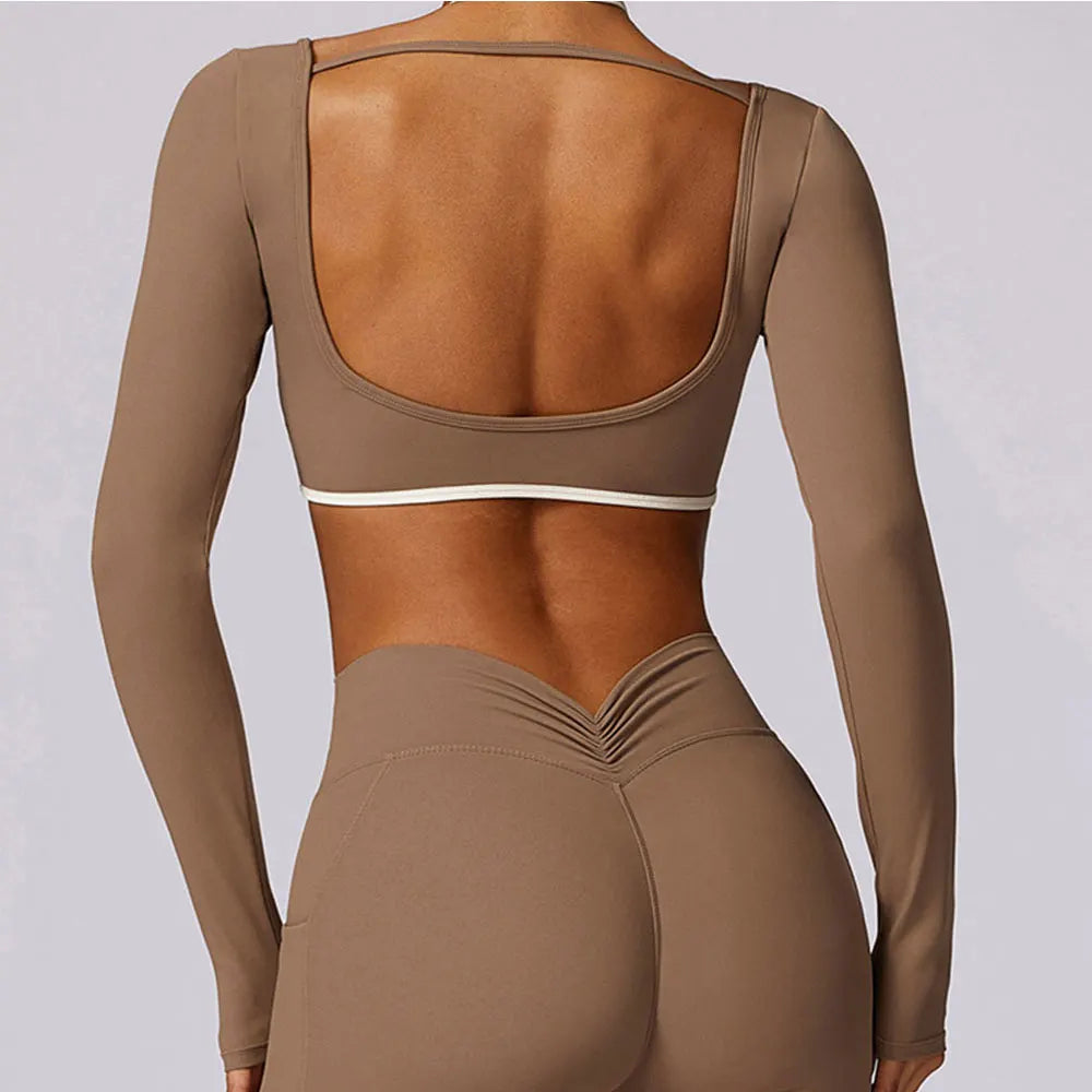 Sexy Backless Long Sleeve T-Shirt